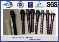 Stainless Steel / Brass Railroad Concrete Screw Spike Railway Fastening System Parts